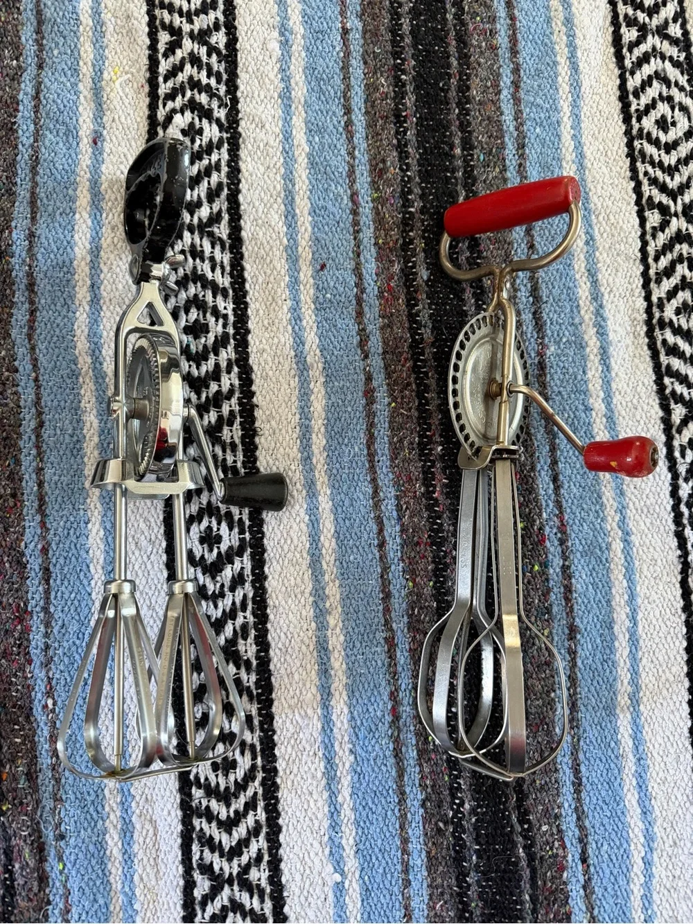 Vintage Hand Crank Egg Beaters - Red & Black Handles